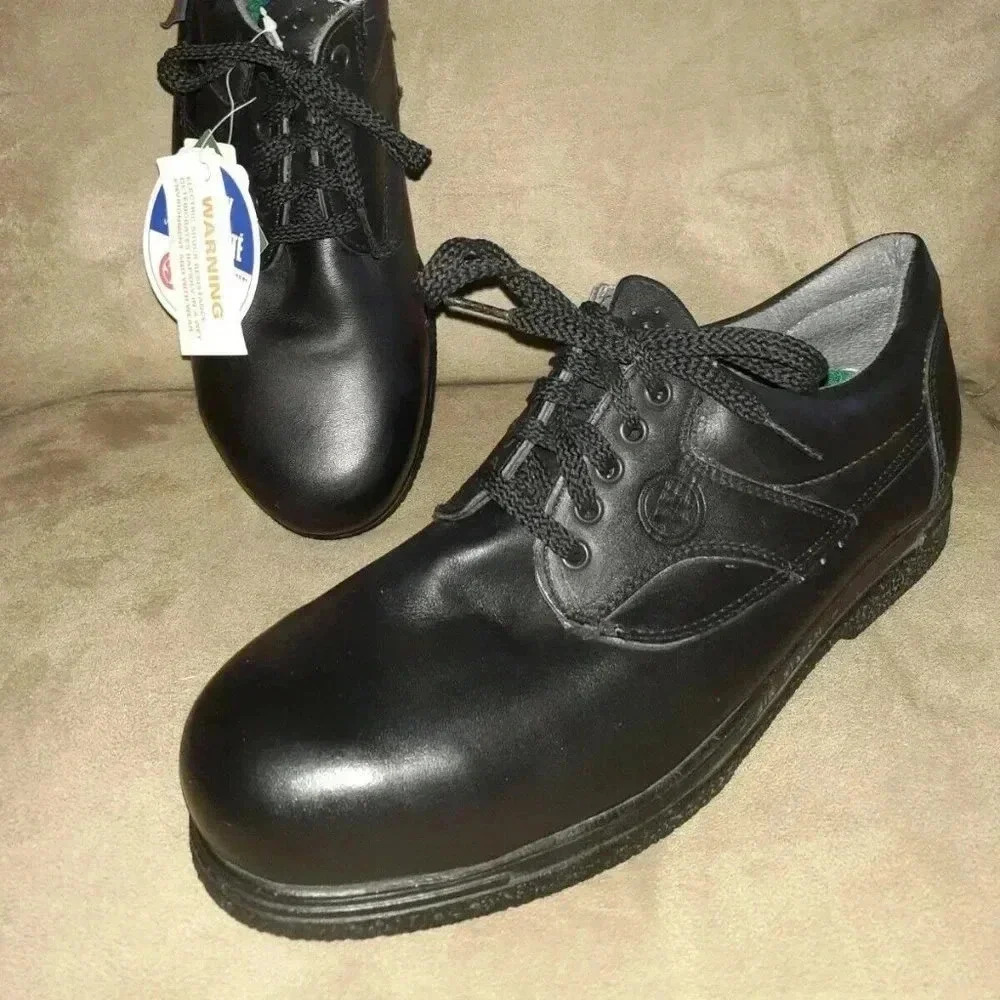 J.B. GOODHUE CANADA-Steel Toe Dress Work Shoes-Black Leather-Size 10.5E-NWOB
